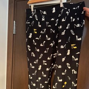 Boutique Moschino Silk Pants – Heel Print – Size 10